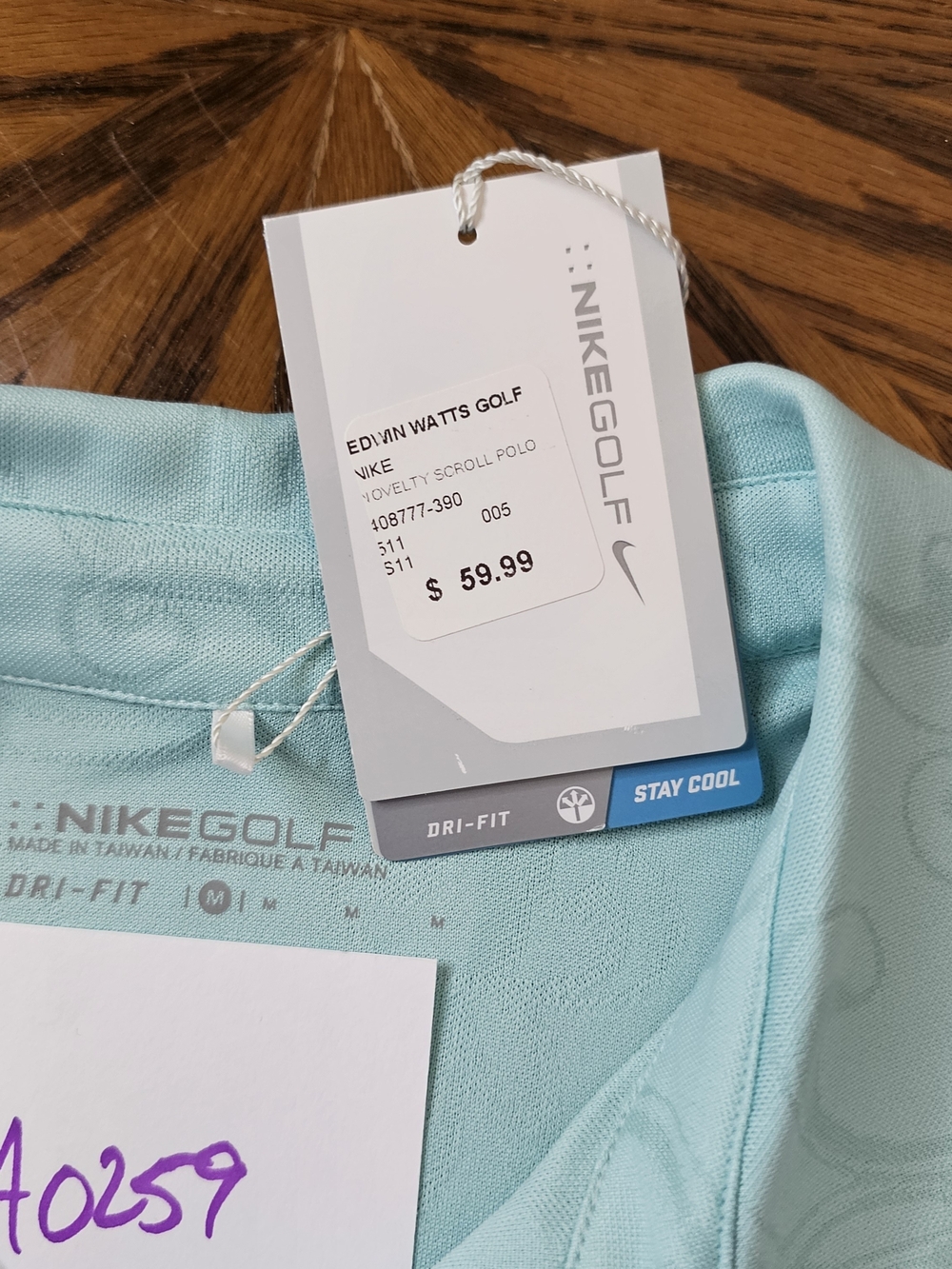 Nike Golf Dri-FIT Sleeveless Polo Shirt Aqua Jacquard NWT Women's Medium - Picture 6 of 8